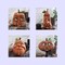Greentek; 6 Pcs Expressive Pumpkin Lantern Ornaments, Halloween Pumpkin Family Figurines with Lifelike Faces & Glowing Yellow Eyes, Resin Tabletop Decorations for Haunted House, Bar, Party, Home, Indoor & Venue Decor; Category:Pumpkin Decor; Image:7